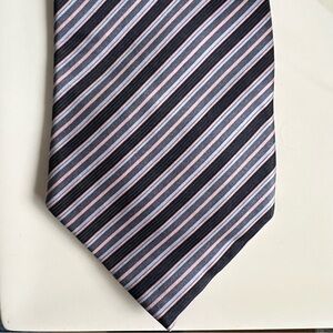 Botany 500 100% Silk Hand Made Men’s Navy Pink Stripe Necktie